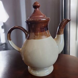 Vtg 70's Dip Glazed Interpur 3 Earth Tones Cook Serve Coffee Tea Pot